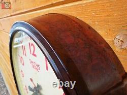 VINTAGE ELECTRIC SMITHS SECTRIC RED FACED RAILWAY CLOCK. Restored Ultra Rare