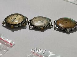 VINTAGE LOT ultra rare swiss made WWII Henex watch 3pcs cal. W810 AS984 military