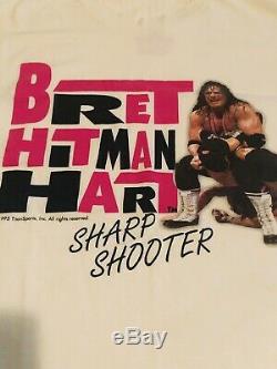 VINTAGE WWF Bret HitMan Hart SizeXXL T-Shirt Ultra Rare WCW WWE 1995