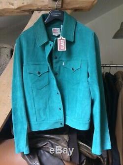 Veste levis vintage clothing ultra rare Lvc cuir suede turquoise neuve M