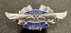 Vintage 1948 NASCAR Driver Pin Silver & Blue ULTRA RARE 1st Year Pin