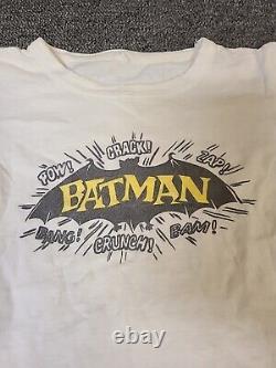 Vintage 1960s BATMAN T SHIRT DC Comics Youth Size 12 x 14.5 ULTRA RARE DESIGN