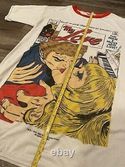 Vintage 1985 80s sears Marvel comics My love Shirt Ultra Rare RINGER