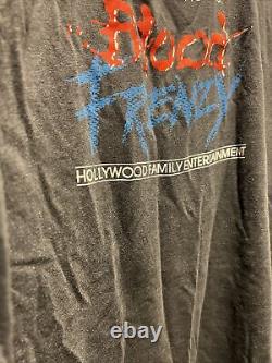 Vintage 1987 Blood Frenzy VHS Movie Promo Shirt Medium Black Horror Ultra Rare