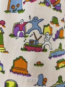 Vintage 60s Ultra Rare Dayglo Ghost Town Ghost Spook Show Novelty Print Baby Tee