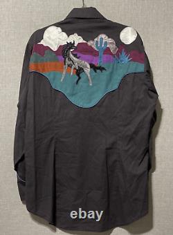 Vintage 70s Salaminder Kansas City Western Shirt ULTRA RARE Mens Size Large