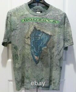 Vintage 90's Official Godzilla Movie Promo T Shirt XL Ultra Rare Green Scales