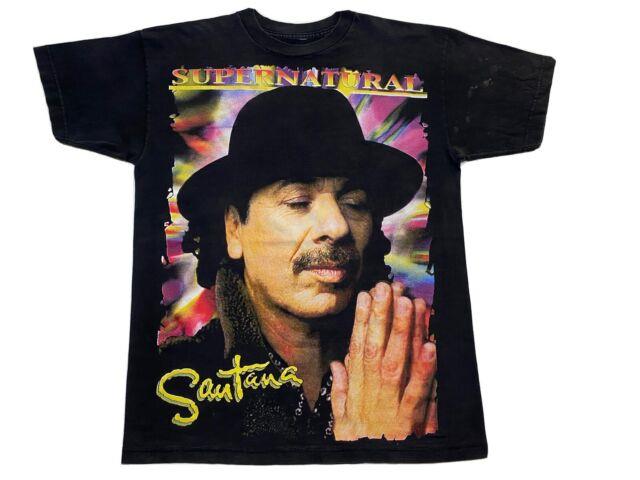 Vintage 90s Carlos Santana Ultra Rare Shirt All Over Print Concert Tour Xl Tee