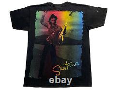Vintage 90s Carlos Santana ULTRA RARE Shirt All Over Print Concert Tour XL Tee