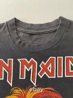 Vintage 90s IRON MAIDEN ULTRA RARE 1996 Latin American Tour Eddie XL T Shirt AOP