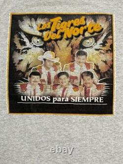 Vintage 90s Los Tigres del Norte Unidos Para Siempre Grey Shirt Sz M ULTRA RARE