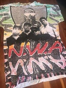 Vintage 90s original NWA t-shirt Size L All Over Print Ultra Rare Hiphop Rap Tee
