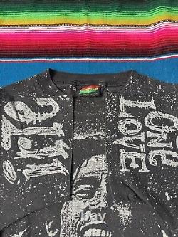 Vintage Bob Marley 90s 80s One Love AOP Shirt ULTRA RARE XL JamaicanStyle Single