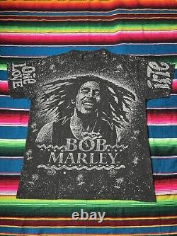 Vintage Bob Marley 90s 80s One Love AOP Shirt ULTRA RARE XL JamaicanStyle Single