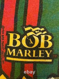 Vintage Bob Marley Tie Dye All Over Print T-Shirt Rasta XL Ultra Rare