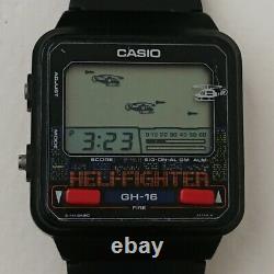 Vintage Casio Game Watch Gh 16 Heli Fighter Red Ultra Rare