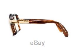 Vintage Cazal 607 West Germany 80's Brown & Gold Eye Glasses Frame Ultra Rare