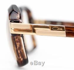 Vintage Cazal 607 West Germany 80's Brown & Gold Eye Glasses Frame Ultra Rare