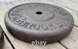 Vintage Dan Lurie 50 LB Ultra Rare 2+ Inch Thick Brooklyn NY Weight Plates 1