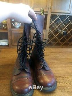 Vintage Doc Martens Black-washed Burgundy Tall Boots size 7-7.5, UK 5 ULTRA RARE