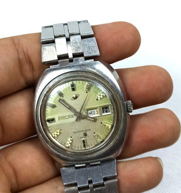 Vintage Enicar Watch Ocean Pearl Automatic Day Date 167-07-02 1970's Ultra Rare