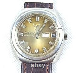Vintage Enicar Watch Ocean Pearl Automatic Day Date Brown 1970's Ultra Rare Men