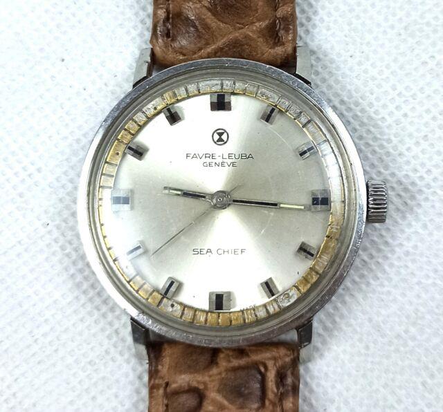 Vintage Favre Leuba Geneve Sea Chief Watch Ultra Rare 1950's Swiss Made Men Hand