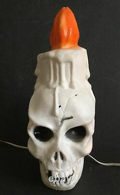 Vintage Halloween Blow Mold Skull With Light & Cord ULTRA RARE