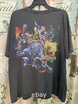 Vintage Iron Maiden Band T-shirt 80s 90s Size 2XL All Over Print ULTRA RARE