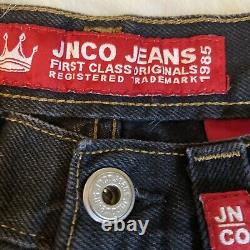 Vintage JNCO Jean Shorts Skull Flame Ghost Rare Sz 30 Vtg Jnco Jorts Ultra RARE