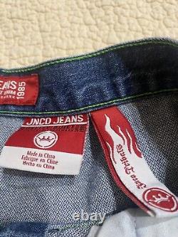 Vintage JNCO Jeans Tribal 90's Y2K Raver Flaming Magic 8 Ball Ultra Rare! 38x30