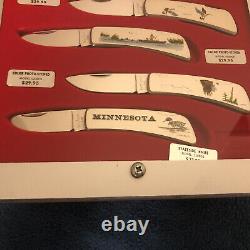 Vintage KERSHAW Dealer LOT 6 Knives. Ultra Rare Display Case! 1986