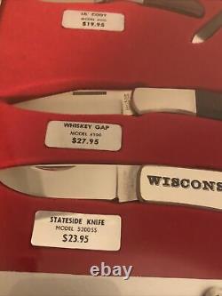 Vintage KERSHAW Dealer LOT 6 Knives. Ultra Rare Display Case! 1986 New