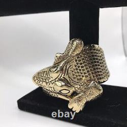 Vintage Kenneth Jay Lane Alligator Hidden Watch Bracelet ULTRA RARE, Ticks, Mint