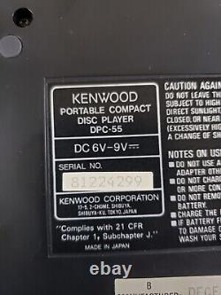 Vintage Kenwood Portable Compact Disc Player DPC-55 Ultra Rare 1988 Works