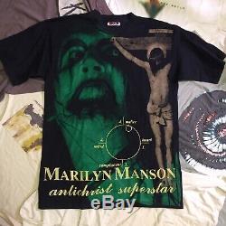 Vintage MARILYN MANSON t Shirt Size XL 1997 Bootleg vtg metal 90s ULTRA RARE