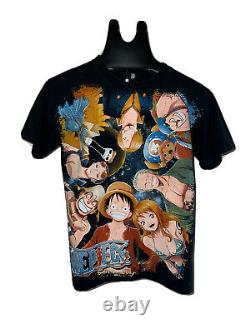 Vintage One Piece Anime Mens T Shirt Sz Large Double Graphic ULTRA RARE