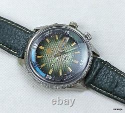 Vintage Orient Sea King Diver Watch Compressor Jumbo Size Ultra Rare Green Dial
