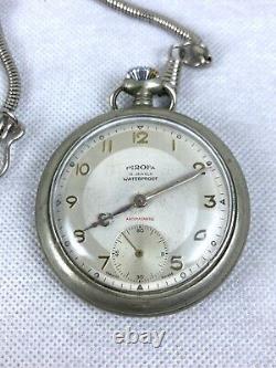 Vintage Pirofa Pocket Watch 15 Jewels 1960's Ultra Rare Antimagnetic Swiss Work