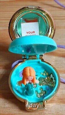 Vintage Polly Pocket Seashine Mermaid Locket 1993 100% Complete. Ultra Rare