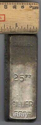 Vintage Poured Ultra Rare SMITHS 25.72 oz. 9999 Silver Bar