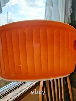 Vintage Pyrex Ultra Rare HTF Muted Orange Ribbed Souffle Dish 7.5 Diameter
