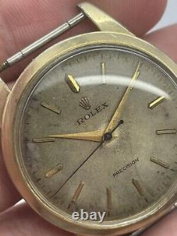 Vintage Rolex Precision Ultra Rare Gold Plated Patina Ref 8938 Parts Or Repair