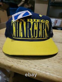Vintage San Diego Chargers Logo 7 Snapback Hat Brand New Ultra Rare Block Letter