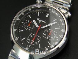Vintage Seiko Agnes b Bullhead Chronograph Quartz Men's Watch V655 Ultra Rare 02