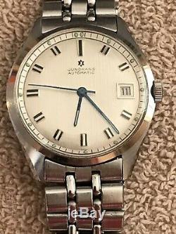 Vintage Stainless Steel Rare Mens Junghans Ultra Safe 651 Automatic Watch