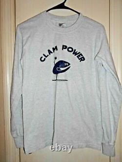 Vintage Steve Kuhn Clam Power (1971) Long Sleeve Gray Small T-Shirt. Ultra Rare