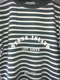 Vintage Stone Island 80s Life Safer reflective breton t shirt ultra rare Small