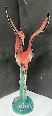 Vintage ULTRA RARE PAIR OF WINGS UP FLAMINGOS STUNNING ATTENTION APPRECIATION