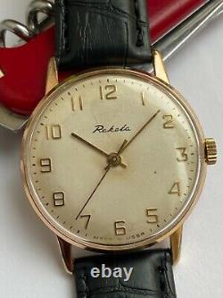 Vintage ULTRA RARE SOVIET Men RAKETA PAKETA Wrist Watch GOLD PLATED 2609.1 TOP